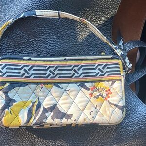 Vera Bradley Yellow and Black Quilted Wristlet